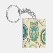 Eule mit Kreismustern Schlüsselanhänger (Vorderseite links)