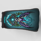 Eule mit magischen Elementen. Golf Headcover (Vorderseite)