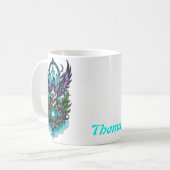 Eule mit magischen Elementen. Kaffeetasse (Vorderseite Links)