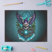 Eule mit magischen Elementen. Seidenpapier (Basteln)