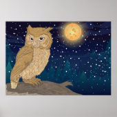 Eule mit Mond Poster (Vorne)
