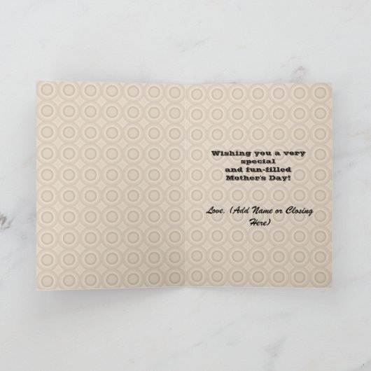 Eule mit Mustache Muttertag Karte (Innenseite)