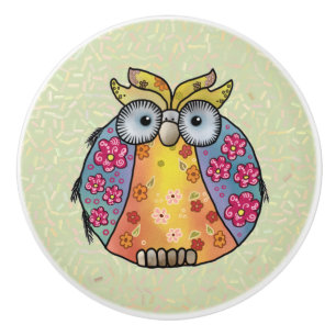 Eule mit Muster Keramikknauf