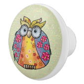 Eule mit Muster Keramikknauf (Rechts)