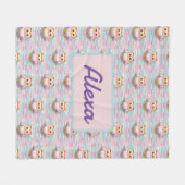 Eule mit Querstreifen muster pastellfarben Muster Fleecedecke (Vorderseite (Horizontal))