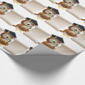Eule mit Rolle-Dokument Geschenkpapier (Ecke)