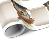 Eule mit Rolle-Dokument Geschenkpapier (Rolleneckpunkt)