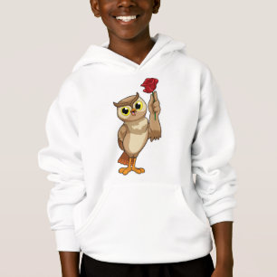 Eule mit Rose Hoodie