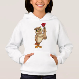 Eule mit Rose Hoodie