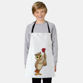 Eule mit Rose Schürze (Getragen)