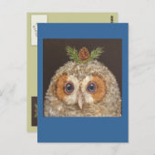 Eule mit Tamarack-Postkarte Postkarte (Vorne/Hinten)