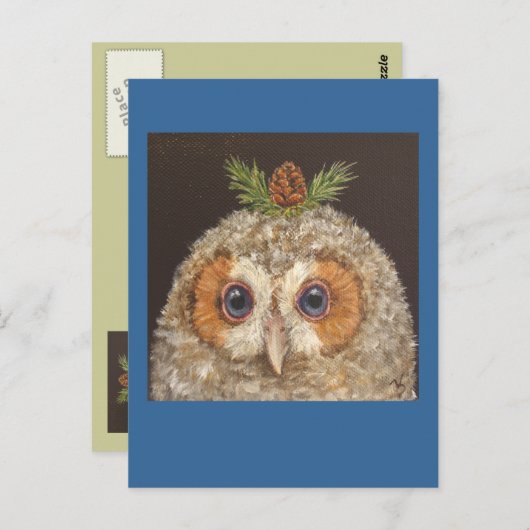 Eule mit Tamarack-Postkarte Postkarte (Vorne/Hinten)