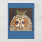 Eule mit Tamarack-Postkarte Postkarte (Vorderseite)