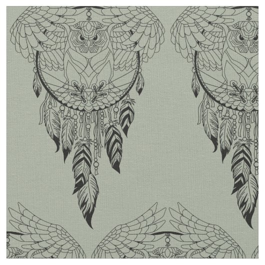 Eule mit Träumerei Stoff (Nahaufnahme)