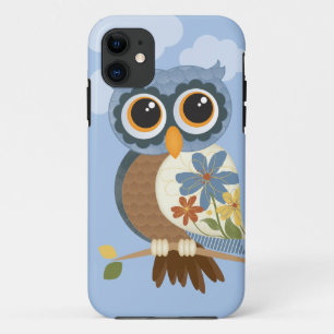 Eule mit Vintage-Blumen Case-Mate iPhone Hülle