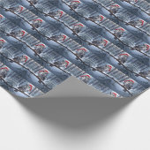 Eule mit Weihnachtsmannmütze Geschenkpapier (Ecke)