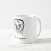 Eule mit Zitat Kaffeetasse (VorderseiteRechts)