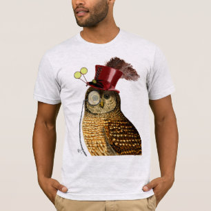 Eule mit Zylinder 3 T-Shirt