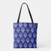 Eule (Muster dunkelblau) - Tasche (Rückseite)
