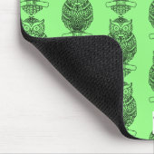 Eule (Muster neon grün) - Maus-Pad Mousepad (Ecke)