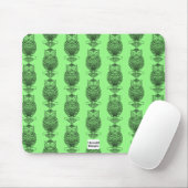 Eule (Muster neon grün) - Maus-Pad Mousepad (Mit Mouse)