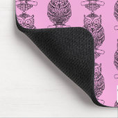 Eule (Muster pink) - Mauspad (Ecke)