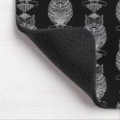 Eule (Muster schwarz) - Maus-Pad Mousepad (Ecke)