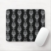 Eule (Muster schwarz) - Maus-Pad Mousepad (Mit Mouse)