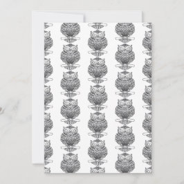 Eule (Muster weiß) - Grußkarte Feiertagskarte