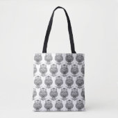 Eule (Muster weiß) - Tote Tasche (Vorderseite)