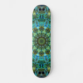 Eule mustert Kaleidoskop Skateboard (Vorderseite)