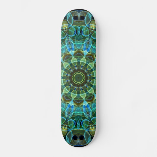 Eule mustert Kaleidoskop Skateboard (Vorderseite)