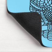 Eule (Neon blau Single) - Maus-Pad Mousepad (Ecke)