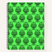 Eule (neon grün) - Notebook Notizblock (Vorderseite)