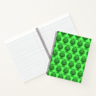 Eule (neon-grün) - Notizbuch