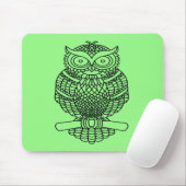 Eule (Neon grün Single) - Maus-Pad Mousepad (Mit Mouse)