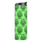 Eule (Neon grün) - Thermal Tumbler Thermosbecher (Nach links gedreht)