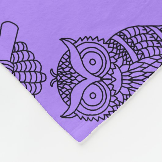 Eule (neon lila) - Fleece Blanket (Ecke)