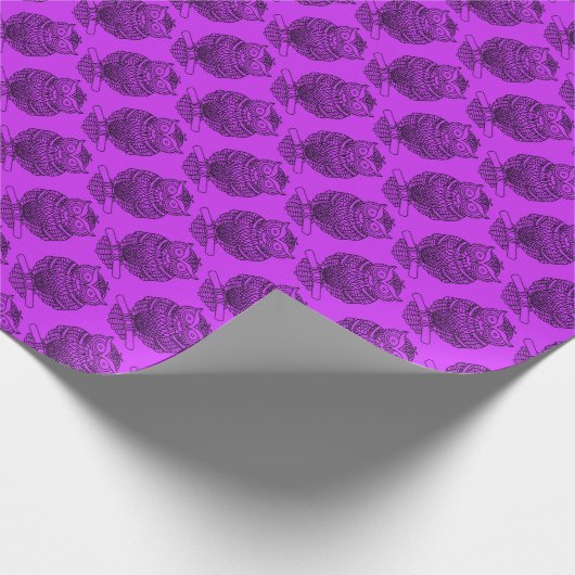 Eule (neon lila) - Packpapier (Ecke)