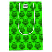 Eule (neongrün) - Geschenktüte (Rückseite)