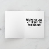 Eule Nur die beste Geburtstagsgrüße Karte (Innenseite)