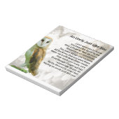 Eule - Onkel Gedicht Notizblock (Rotiert)