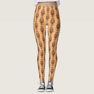 Eule (orange) - Leggings