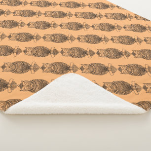 Eule (orange) - Sherpa-Decke Sherpadecke