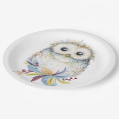 Eule Pappteller (Schrägansicht)