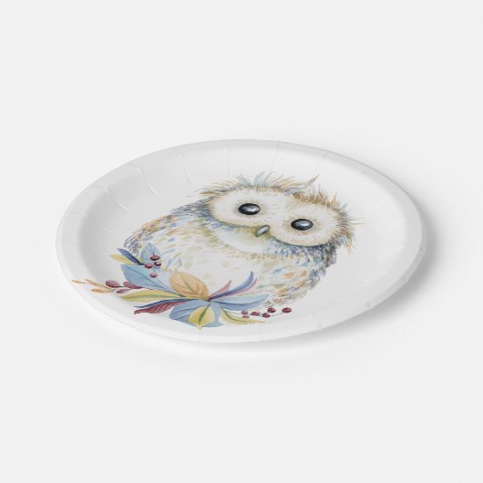 Eule Pappteller (Schrägansicht)