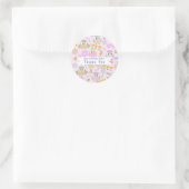 Eule Pastellrosa Runder Aufkleber (Tasche)