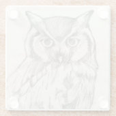 Eule-Portrait - Skizze Glasuntersetzer (Rückseite)