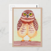 Eule Postarmut Postkarte (Vorne/Hinten)