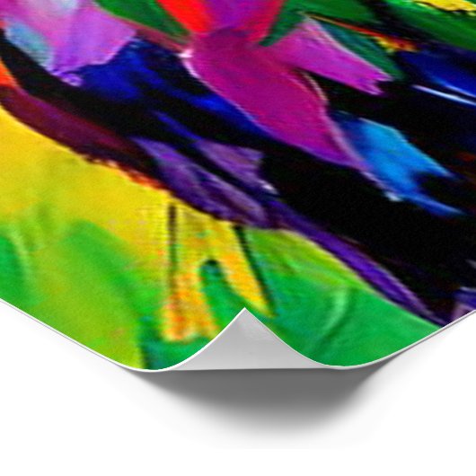 Eule-Poster, farbenfrohe Aquarelltöne Poster (Ecke)